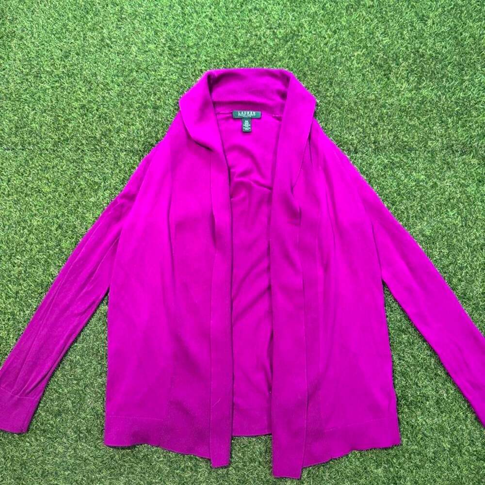 Ralph lauren purple cotton cardigan